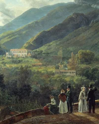 Duński kort przed kasynem Reale. Obraz Johana Dahla (1788-1857)