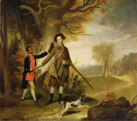 Trzeci książę Richmond (1735-1806) podczas strzelania z służącym, ok. 1765 r.