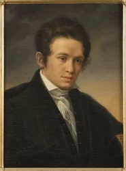 Portret poety Karla Augusta Nicandera (1799-1839), autorstwa Sodermarka, Olofa Johana (1790-1848). olej na płótnie