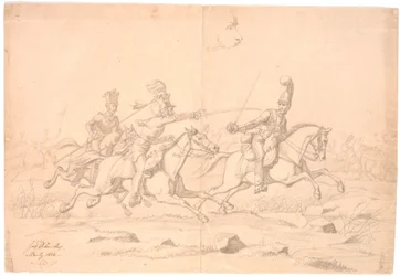 Pojedynek konny; nad studium głowy