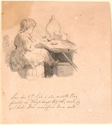 Wróbel. Ilustracja do "Bajek dla dzieci" Kaalunda. Zobacz komentarz z katalogu arkuszy.