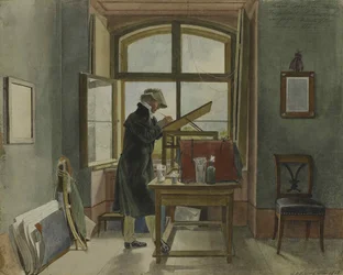 Johann Christoph Erhard w swojej pracowni, 1818.
