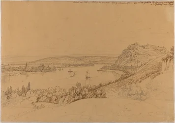 Widok Koblencji z Renem i twierdzą Ehrenbreitstein (recto); Widok zamku w Heidelbergu (verso)