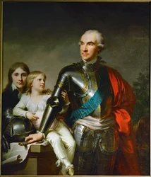 Le Comte Stanislas Felix Potocki i jego dwaj synowie Felix-Georg i Stanislas ...