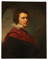 Portret rosyjskiego poety Apollona Aleksandrowicza Majkowa - Olej na płótnie autorstwa Johanna Baptist von Lampi le Jeune (1775-1837)