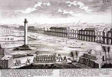Ruiny Wielkiego Akweduktu w Kartaginie, z książki "Entwurf einer historischen Architektur".