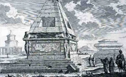 Grobowce w pobliżu Kairu w Egipcie z „Szkicowania historycznej architektury”