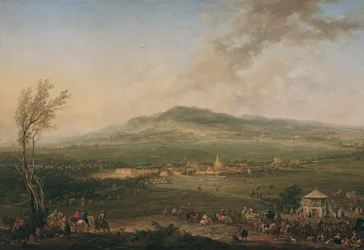 Laxenburg od Lusthaus nad Hanawiese w kierunku Mödling
