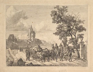 Kozacy eskortujący wóz bagażowy, 1816 r.