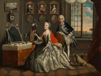 Johann Christian Fiedler - Jerzy Wilhelm z Hesji-Darmstadt i jego siostra Caroline Louise