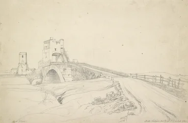 Ponte Salario pod Rzymem, 1821 (grafit na papierze w kolorze złamanej bieli)