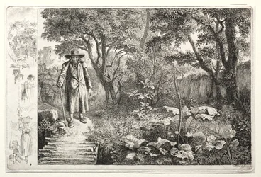 Starzec przed mostem z bali, 1819.