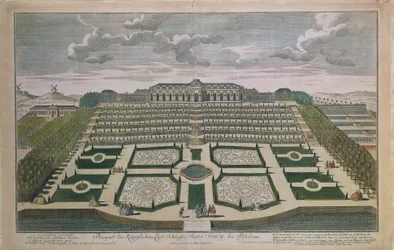Widok perspektywiczny zamku Sanssouci, Poczdam, Niemcy