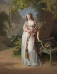 Portret margrabiny Luise von Anhalt-Dessau (Anhalt Dessau) (1750-1811) (Louise de Brandenburg Schwedt) par Tischbein, Johann Friedrich August (1750-1812). Olej na płótnie, format : 94x72