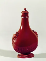 Butelka pielgrzyma, Miśnia, ok. 1710, czerwony kamionka