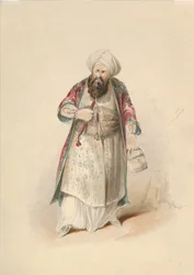 Studium kostiumowe dla Osmina w porwaniu z seraju W.A. Mozarta, ca. 1830-50.