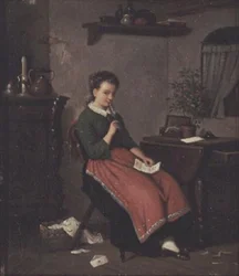 Młoda dziewczyna pisze list miłosny