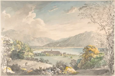 Widok klasztoru w Tegernsee od północnego wschodu