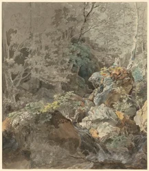 Wodospady w górskim lesie, 1797.