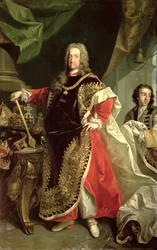 Karol VI (1685-1740), cesarz rzymski, w szatach Orderu Złotego Runa