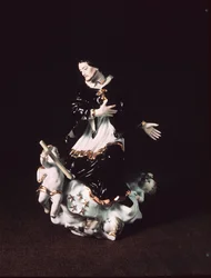 Figura miśnieńska św. Jana Nepomucena, z grupy barokowej, ok. 1731 (porcelana)