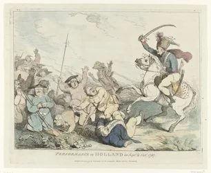 Pokaz Spektakl w Holandii we wrześniu i październiku 1787 (tytuł na obiekcie) Cztery angielskie karykatury o Patriotach w 1787 roku (tytuł serii)