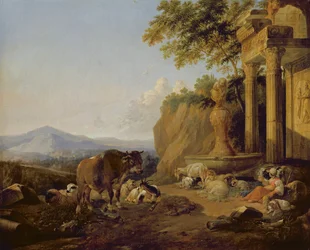 Krajobraz z ruinami, 1670