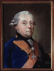 Portret Fryderyka Henryka Ludwika (Heinrich Friedrich Ludwig) z Henri de Prussia 1726-1802), hrabiego Marchii Brandenburskiej Schwedt. (Portret Henryka Fryderyka, księcia pruskiego, margrabiego brandenburskiego Schwedt). Obraz Johanna Heinricha Schmidta