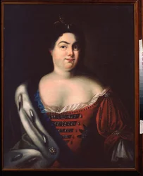 Portret cesarzowej Katarzyny I Rosji (z domu Marthe Helene Skavronskaia (1684-1727) (Portret cesarzowej Katarzyny I) - Obraz Johanna Heinricha Wedekina (1674-1736), olej na płótnie, początek XVIII wieku, sztuka niemiecka XVIII wiek - Państwowy Plener
