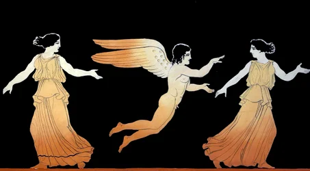 Eros ściga dwie kobiety ok. 1796 r. (Grawerowanie blachy miedzianej)