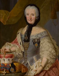 Francoise Christine de Palatinat Soulzbach - Franciszka Christina z Palatynatu-Sulzbach (1696-1776) Księżniczka-opatka Essen i Thorn - Johann Jakob Schmitz (1724-1810). Olej na płótnie Wymiar : 89x71 cm Kolekcja prywatna