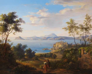 Johann Joachim Faber Zatoka Pozzuoli w pobliżu Neapolu 1829