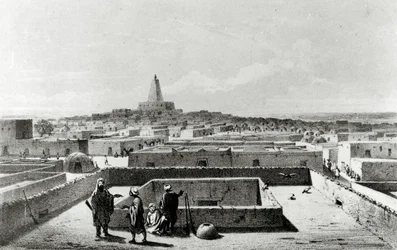 Timbuktu z Tarasu Domu Podróżnika, z „Podróży i odkryć w Afryce Północnej i Środkowej” wydanej w latach 1857-58