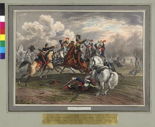 Frederic Dittmayer ratuje 17 lutego 1814 r. w Villeneuve pułkownika sierżanta barona Trach z niewoli francuskich kirasjerów