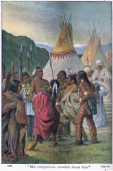 Jego towarzysze tłoczyli się wokół niego, 1910
