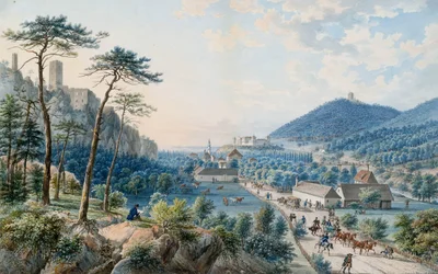 Widok na Pałac Weilburg w Baden koło Wiednia