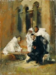 Na dziedzińcu klasztornym (Trzech Dominikanów)