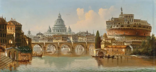 Johann Wilhelm Jankowski Rzym Engelsburg i Święty Piotr