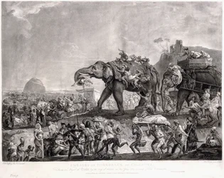 Ambasada Hyderbeck do Kalkuty, od wezyra z Oude, przy drodze Patna, w roku 1788, aby spotkać Lorda Cornwallisa, ok. 1788. 1800