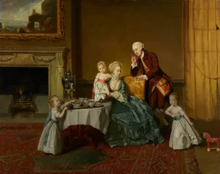 John, czternasty lord Willoughby de Broke i jego rodzina, ok. 1766 r