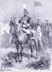 Jego Cesarska Mość: Cesarz Japonii, ilustracja z Historii wojny rosyjsko-japońskiej w Cassells, t. 1, ok. 1900