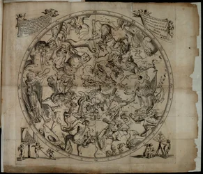 Tablica konstelacji Półkuli Północnej Firmamentum Sobiescianumsive Uranographia