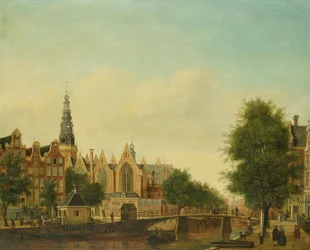 Oude Kerk widziany od strony Oudezijds Voorburgwal
