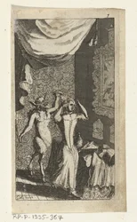Dumny diabeł Ilustracja książkowa dla Simona de Vries, Seven Duyvelen rządzący i służący w Hedendaeghsche Dienstmaegden, Amsterdam, 1682