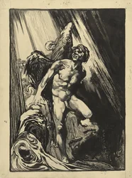 Dopasuj się do skalistego krajobrazu nad strumieniem, patrząc w światło