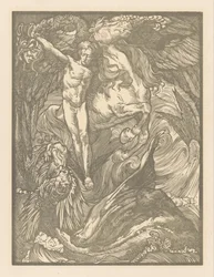 Perseusz i potwór morski Perseusz i smok, wydruk na papierze holenderskim