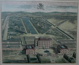 Rycina przedstawiająca Chevening autorstwa Johannesa Kipa (zm. 1722) według Thomasa Badeslade