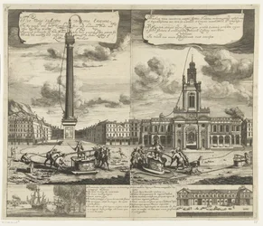 Gebruik van de slangbrandspuiten w Londynie, ca. 1690-1700 Nowy silnik ssący robaka Do szybkiego i łatwego gaszenia pożarów i osuszania stawów i innych wód stojących (...) (tytuł na obiekcie) Machina nova exuctoria vermi: formis Flammis restinguendi