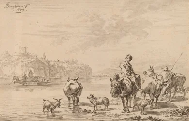 Kobieta siedząca na mule, 1769.