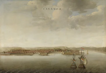Widok Cannanore na Wybrzeżu Malabarskim w Indiach, ok. 1662-3